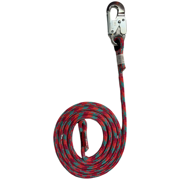 Huracan 1/2" 24 Strand Double Braid Lanyard with an Aluminum Body Steel Gate Ansi Double Action Snap Hook 8'