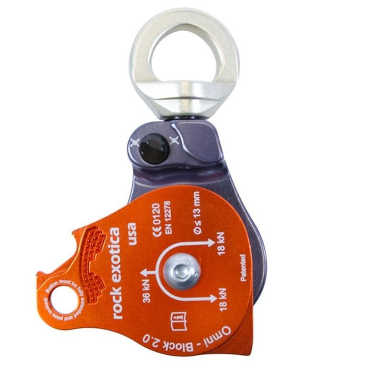 Rock Exotica Omni Block 2.0 Swivel Pulley w/ Drop Side Plates 1/2" Capacity