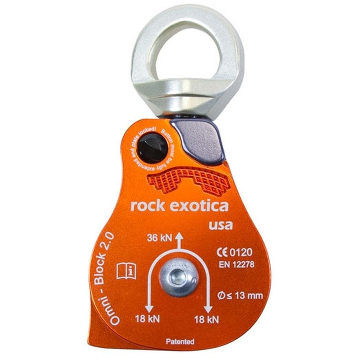 Rock Exotica Omni Block 2.0 Swivel Pulley w/ Drop Side Plates 1/2" Capacity
